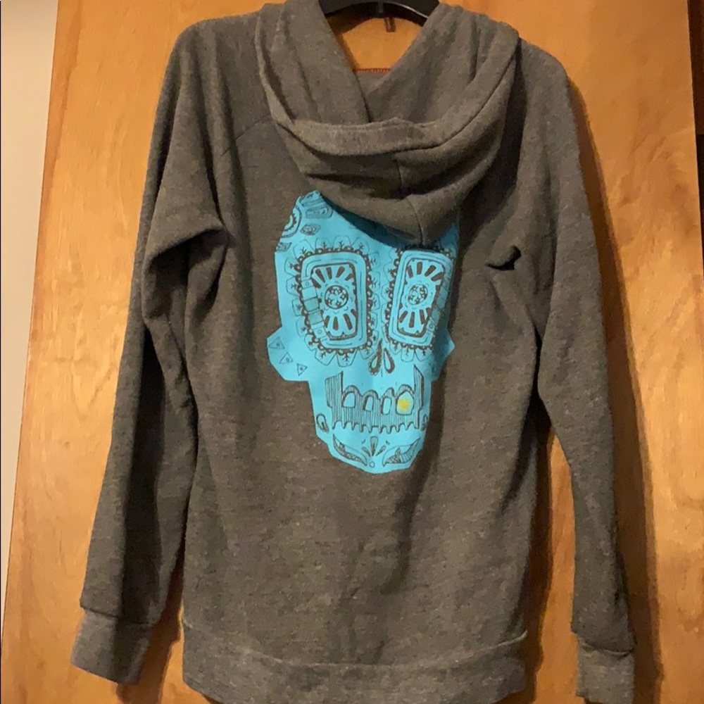 Moosejaw Hooded ZipUp Sweat Shirt with Skull